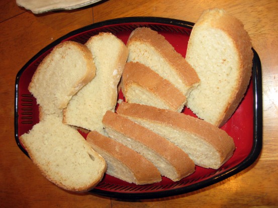 Saltless bread